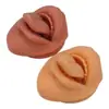 Modelo de Silicone de Características Faciais Humanas, Modelo 3D de Boca e Língua, Molde para Treinamento de Piercing, Suporte de Exibição para Piercing de Lábio e Língua