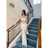 Foto Real de Vestido Pequeno Pronto Duas Peças Primavera Renda Camisola Top Espartilho Saia Longa