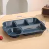 Plato de Cena Compartimentado de Paja de Trigo, Alto Valor Estético, Plato de Desayuno Profundizado, Plato para Comida de Cafetería Estudiantil, Plato para Pérdida de Peso, Plato Multicompartimento