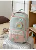 Mochila Nueva de Alto Valor Estilo Japonés Fresca Dulce Dopamina para Estudiantes de Secundaria y Preparatoria Color Morado Bloques de Color Patchwork Doble Hombro