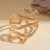 Pulsera Abierta de Metal Europeo y Americano con Forma de Serpiente Doble Cabeza Transfronteriza, Única y Exagerada, Joyería de Gama Alta de Nicho