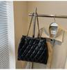 Invierno Elegante Tejido Cadena Moda Bolso de Hombro 2024 Nuevo Estilo Coreano Gran Capacidad Bordado Romboidal Bandolera Bolso de Mujer