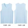 23 Verano Nuevo Chaleco Elástico de Seda de Hielo para Hombre Verano Cuello en V Secado Rápido Deportivo Chaleco de Seda Chaleco de Fitness