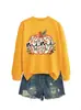 Amazon eBay sitio independiente moda casual elegante mujer nuevo mimi floral calabaza otoño e invierno sudadera de manga larga