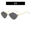 Gafas de Sol Diamantadas sin Montura Letra F 2024 Nuevas Gafas de Sol de Moda Diamantadas Gafas de Sol de Protección Solar con Montura Pequeña a la Moda