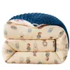 Colcha de punto de algodón de seda de leche segura para bebés, colcha de fibra de soja, colcha de invierno, colcha para todas las estaciones, colcha de ropa de cama de dibujos animados