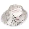 Sombrero de Copa Retro Estilo Británico Sombrero de Jazz Sombrero de Copa con Polvo Dorado Sombrero de Lentejuelas Accesorios para Fiesta de Carnaval