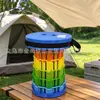 Taburete Plegable Arcoíris de Moda Silla Plegable Taburete Telescópico Plegable para Exteriores Pesca Portátil Taburete Colorido