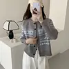 Cárdigan de Punto Vintage Estilo Coreano Fair Isle para Mujer, Otoño e Invierno, Corte Holgado, Tallas Grandes, Estilo Relajado, Suéter Grueso