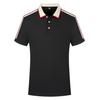 Macacão de malha POLO de algodão mercerizado duplo de alta qualidade para o verão, bordado em grupo, uniforme, lapela, manga curta, logotipo personalizado