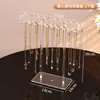 Suporte Exibidor de Colar de Acrílico Mesa Cabide para Pingente de Joia Pulseira de Joia com Ganchos Dupla Face Caixa de Armazenamento Acessórios