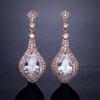 RAKOL - Pendientes de circonita estilo coreano, elegantes, ligeros, de lujo, para mujer, estilo industrial pesado, a juego con todo, para novia y vestido de boda