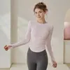 Ropa de Yoga Personalizada para Mujer Otoño e Invierno 2026 Transfronteriza Ajustada Pilates Plisada Adelgazante Mangas Largas Tops Deportivos de Danza