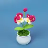Planta em Vaso Girassol de Lã Acabada, Flor Artificial Lírio-do-Vale, Decoração de Mesa Tulipa, Presente de Dia dos Namorados para Professores e Colegas