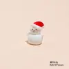 Muñeco de Nieve con Sombrero Rojo Lindo de Dibujos Animados Adornos de Resina Estéreo Decoración Creativa para Escritorio de Computadora de Coche Pequeños Adornos