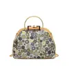 Nuevos Bolsos Transfronterizos para Mujer, Bolsos de Pinza Florales Retro Literarios, Bolsos de Cadena de Moda Tendencia, Bolsos de Mano de Estilo Nacional Literario