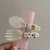Par de Grampos de Cabelo Florais Fofos Meninas Grampos Laterais Grampos Bico de Pato Bolinhas Grampos Sem Marcar Grampos para Franja Acessórios de Cabelo