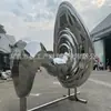 Escultura Abstracta de Nota Musical con Superficie de Espejo de Acero Inoxidable, Gran Adorno para Paisajismo Exterior, Hermosa Exhibición para Oficina de Ventas, Plaza y Jardín