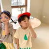 Camiseta Infantil 2026 Verano Nueva Estilo Coreano Niños y Niñas Camiseta con Estampado de Frutas Niños Camiseta Casual Holgada de Manga Corta