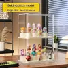 Caixa de Armazenamento Transparente à Prova de Poeira Rack de Armazenamento de Acrílico Feito à Mão Caixa Surpresa Bloco de Montar Vitrine Caixa de Exibição Bubble Mart