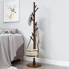 Perchero de madera maciza, perchero de pie para dormitorio, uso doméstico, perchero vertical simple, perchero para bolsos de sala de estar interior