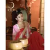 Adecuado para Disfraz de Cosplay de Daji Estilo Pequeña Naranja Hanfu para Mujeres Adultas, Traje Tradicional Largo de Danza de Rendimiento