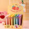 Caneta Marcadora Três Cores em Formato de Fruta de Desenho Animado com Cabeça de Borracha Macia, Caneta para Diário, Caneta de Presente para Crianças, Caneta de Prêmio, Material de Papelaria