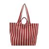 Bolso de Lona para Mujer de Gran Capacidad 2024 Nuevo Otoño e Invierno Combinable a Rayas al Hombro Bolso de Compras Clase Viajero Bolso Tote