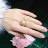 Anillo de Perla de Agua Dulce para Mujer, 8-9 mm, Brillo Fuerte, Defectos Sutiles, Diseño Abierto de Nicho, Chapado en Oro de 18 Quilates, Joyería Completamente Incrustada de Circonita