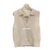 100% lã, tricô de treze fileiras, alta qualidade, coleção outono/inverno 2026, colete gola polo sem mangas elegante e sofisticado