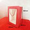 Snacks, Snacks, Bolsas para Llevar, Cajas Pequeñas para Regalos, Regalos con Ventana Roja Transparente, Bolsos de Mano, Bolsas de Papel