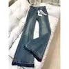 Jeans de estilo retro americano acampanados no ajustados para mujer, nueva colección de otoño, talla grande, tiro alto, que cubren la cadera, pantalones de pierna ancha