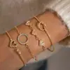 Joyería Transfronteriza Retro Europeo y Americano Hoja Nudo Pulsera Hueca Geométrico Redondo Triángulo Pulsera Venta al por Mayor