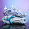 Nuevos Zapatos de Fútbol para Niños Futsal Niños Grandes Niños Pequeños Tacos Largos Zapatos de Fútbol de Corte Bajo Césped Cuero Calzado Deportivo para Pies con Pelota