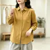 2026 Camisa Nueva de Doble Capa Primavera/Otoño Color Sólido Manga Larga Suave Adelgazante Holgada Cardigan Superior Moda Versátil