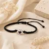 Pulsera de proyección tejida a mano más vendida de Amazon con cuentas de proyección nano de acero inoxidable en forma de corazón, disponible para dropshipping transfronterizo