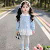 Conjunto de leggings de encaje de conejito para niñas estilo coreano, nuevo modelo primavera y otoño 2026, elegante atuendo de dos piezas para niñas pequeñas