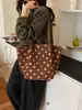 Yue Zi 2026 Outono Inicial Nova Bolsa Elegante Versátil de Um Ombro Textura Casual Grande Capacidade Simples Bolsa Tote de Bolinhas