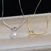 Cadena de nudo de plata S925 para mujer, collar de joyería DIY vacío, accesorios de perlas de 8 a 13 pulgadas, colgante de plata 5407