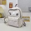 Mochila de estilo coreano Ins de cuadros salados con lazo, estilo dulce para niñas, mochila pequeña de alto valor para compras y salidas