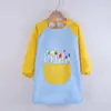 Overol de pintura para niños delantal de pintura artística impermeable a prueba de aceite ropa protectora manga larga vestido inverso guardería logo personalizado