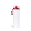 Chaleira esportiva para transferência de calor 750ml capa colorida chaleira de alumínio transparente com mosquetão garrafa de água de alumínio portátil para sublimação