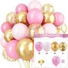 Amazon 35 Piezas Set de Globos Metálicos con Lentejuelas Fiesta Transfronteriza 12 Pulgadas Globos de Confeti Rayados Decoración de Boda