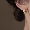 Pendientes Curvos Melard de Perlas y Pedrería Color Café, Muy Bonitos para Otoño e Invierno, Nuevos Pendientes de Cristal 2025, Aretes de Nicho