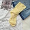 Calcetines grises de media caña estilo ballet para mujer, de primavera y otoño, blancos, con lazo bordado, estilo bloguero famoso en Internet.