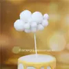 Pastel de Cumpleaños de Globo Aerostático Estéreo Adornos Decorativos Nubes de Malvavisco de Felpa Bandera para Pastel de Mesa de Postres