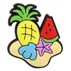 Serie de Dibujos Animados de Playa de Verano Goma Suave de PVC Encantos para Zapatos Pequeños Accesorios Creativos Hechos a Mano para Zapatos Croc Decoración