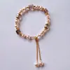 Estilo Rosa Púrpura Nicho Pulsera de Cristal Francés Retro Pulsera de Perlas Femenina Ins Diseño Crudo Retro Literario