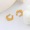 Pendientes geométricos huecos minimalistas de estilo Hong Kong, populares y de moda, de acero inoxidable chapado en oro de 18 quilates, para mujer, de alta gama y combinables.