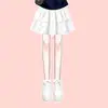 2026 Moda Femenina Estilo Academia Elegante Cuello Marinero Manga Corta Dulce Lindo Encaje Patchwork Falda Conjunto de Dos Piezas
